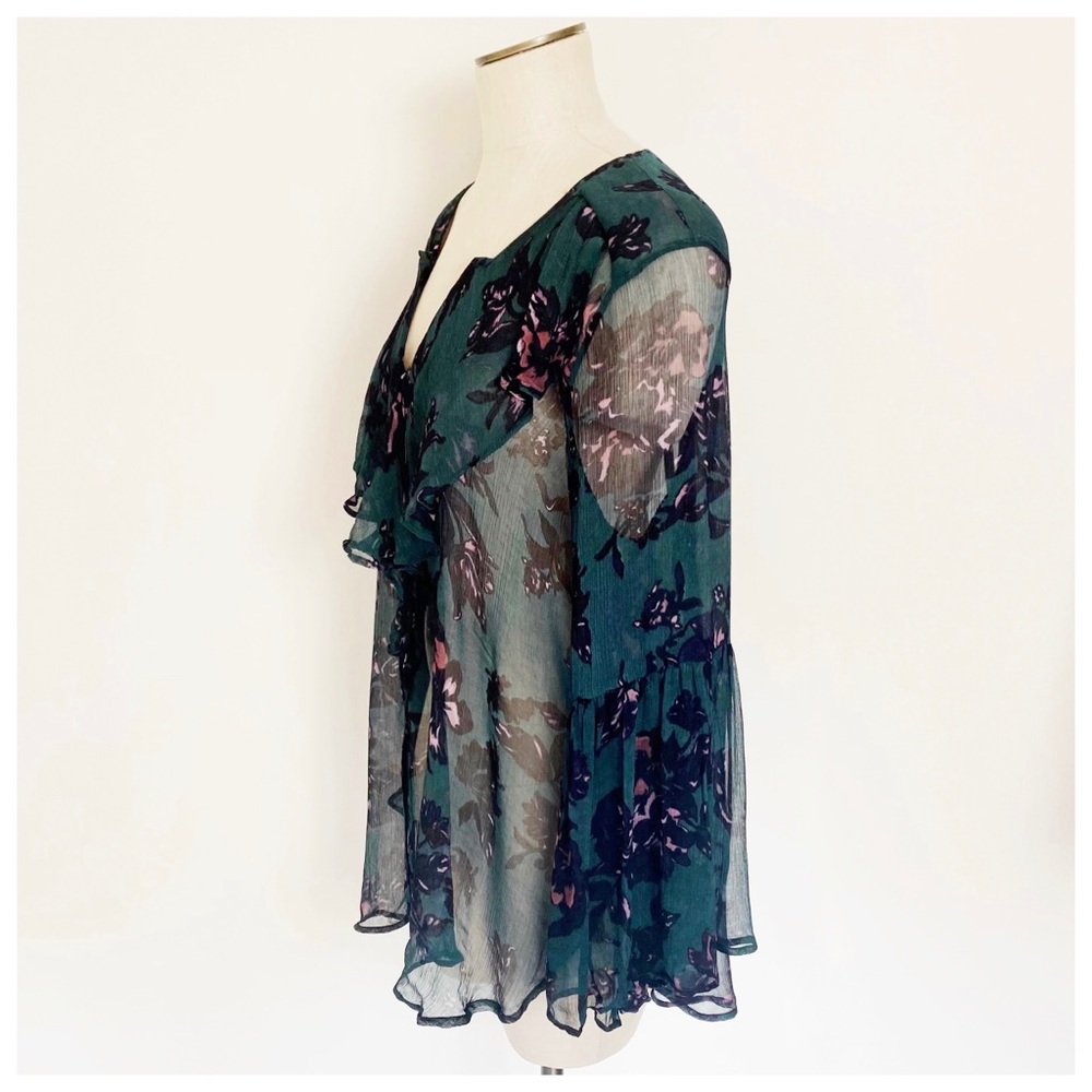 FeatherBone Anthropologie Femme Ruffled Blouse XL - Picture 3 of 7